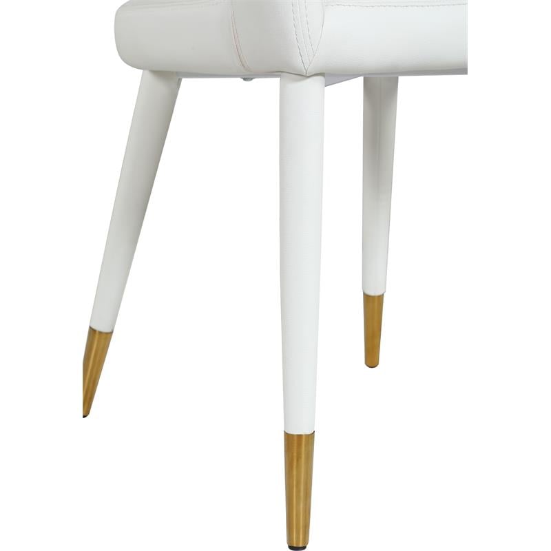 Meridian Furniture Destiny Off White Cream Vegan Leather Dining Chair