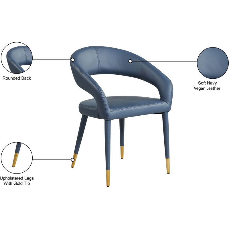 Meridian Furniture Destiny Navy Vegan Leather Dining Chair