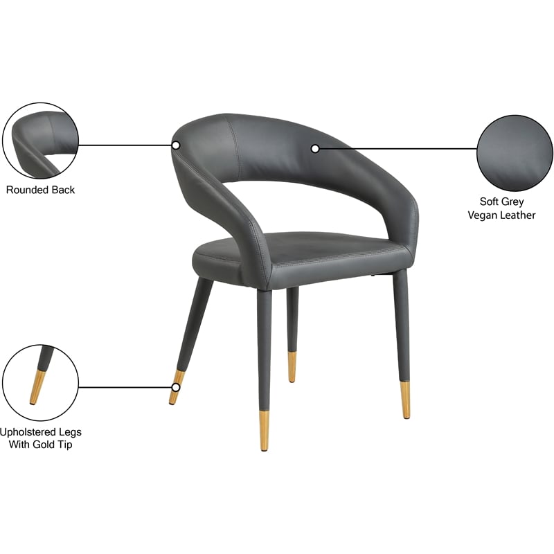 Meridian Furniture Destiny Grey Vegan Leather Dining Chair