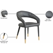 Meridian Furniture Destiny Grey Vegan Leather Dining Chair