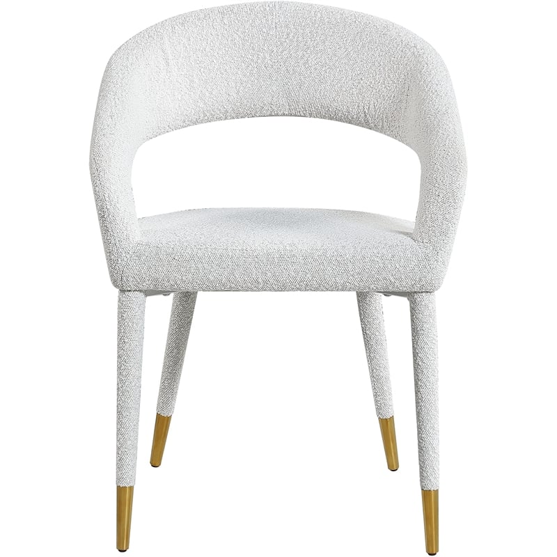 Meridian Furniture Destiny Cream Boucle Fabric Dining Chair