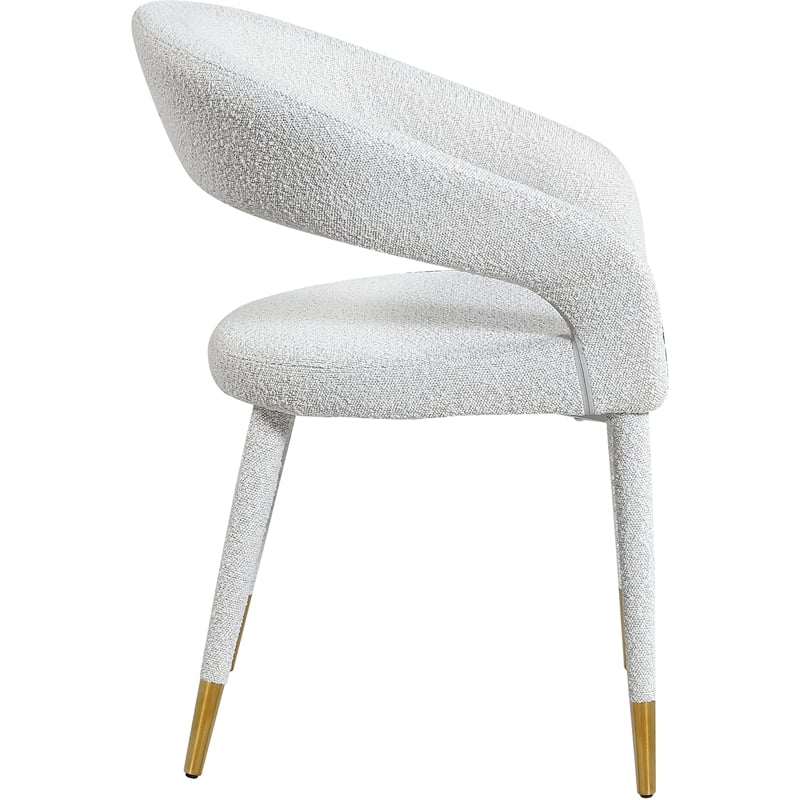 Meridian Furniture Destiny Cream Boucle Fabric Dining Chair