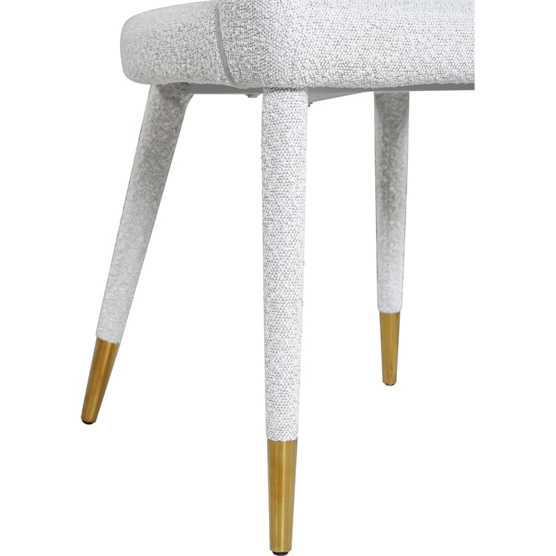 Meridian Furniture Destiny Cream Boucle Fabric Dining Chair