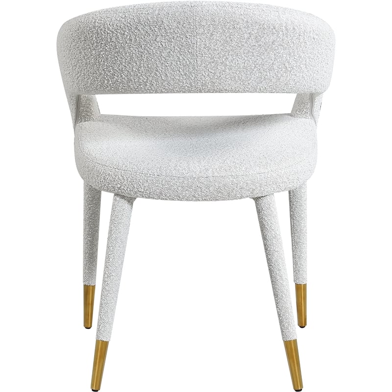 Meridian Furniture Destiny Cream Boucle Fabric Dining Chair