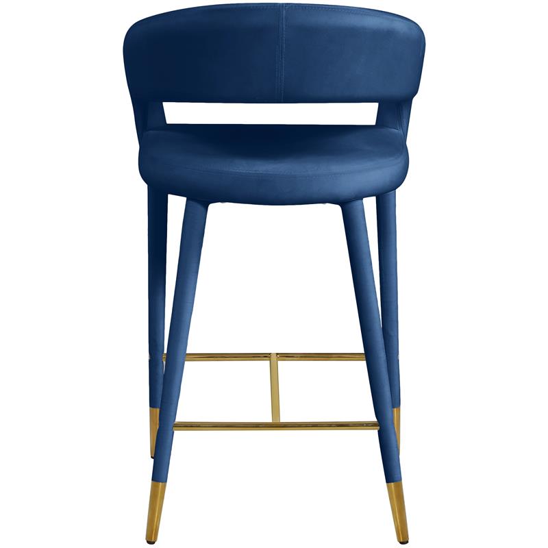 Meridian Furniture Destiny Navy Velvet Stool