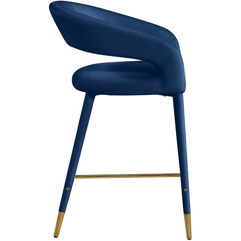 Meridian Furniture Destiny Navy Velvet Stool