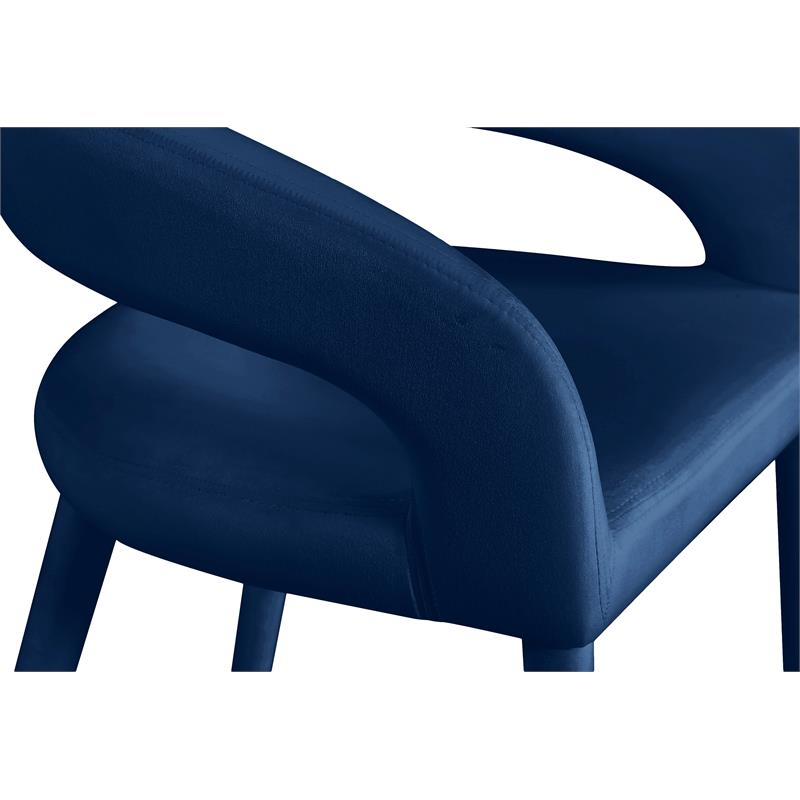 Meridian Furniture Destiny Navy Velvet Stool