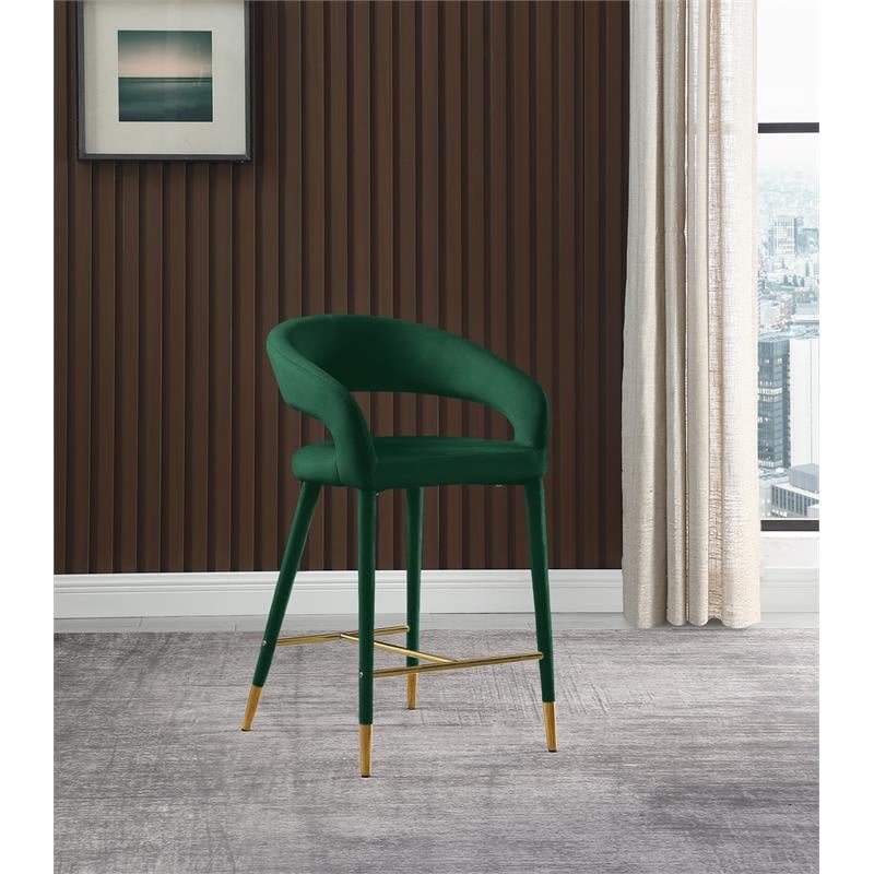 Meridian Furniture Destiny Green Velvet Stool