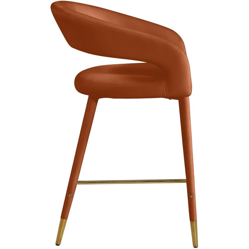 Meridian Furniture Destiny Cognac Velvet Stool
