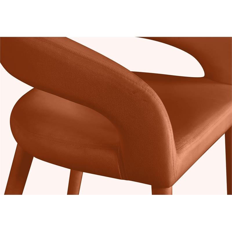 Meridian Furniture Destiny Cognac Velvet Stool