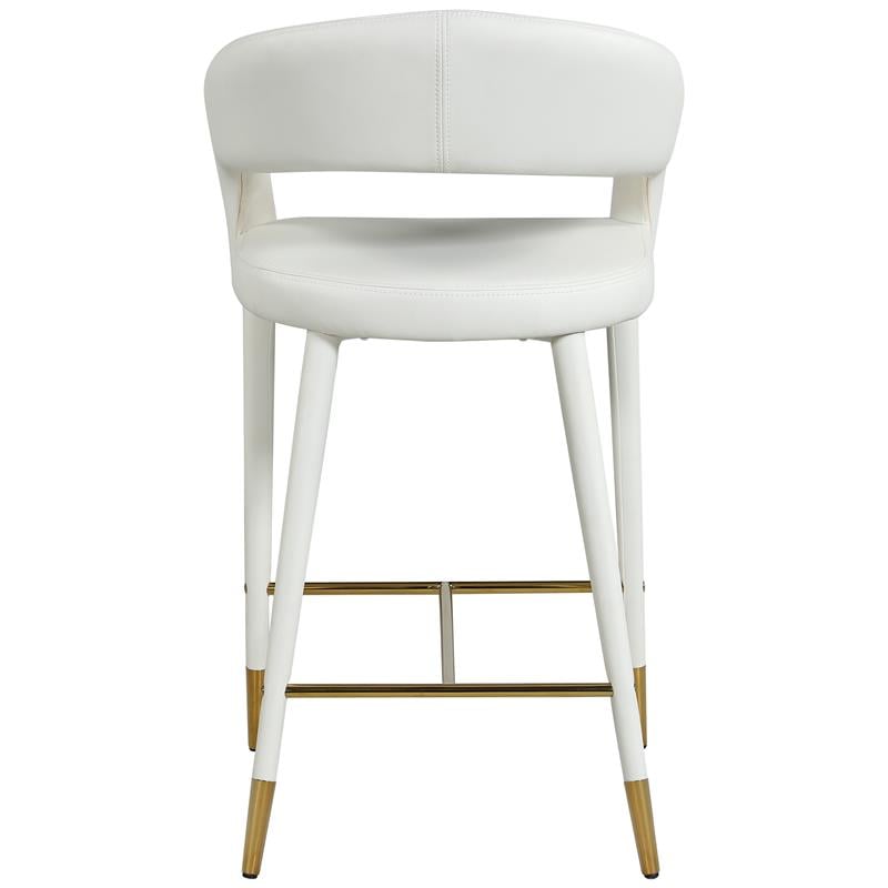 Meridian Furniture Destiny Off White Cream Vegan Leather Stool