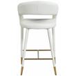 Meridian Furniture Destiny Off White Cream Vegan Leather Stool