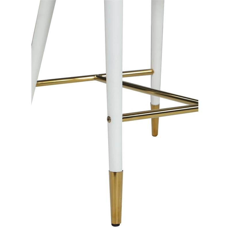Meridian Furniture Destiny Off White Cream Vegan Leather Stool