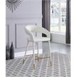 Meridian Furniture Destiny Off White Cream Vegan Leather Stool
