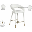 Meridian Furniture Destiny Off White Cream Vegan Leather Stool
