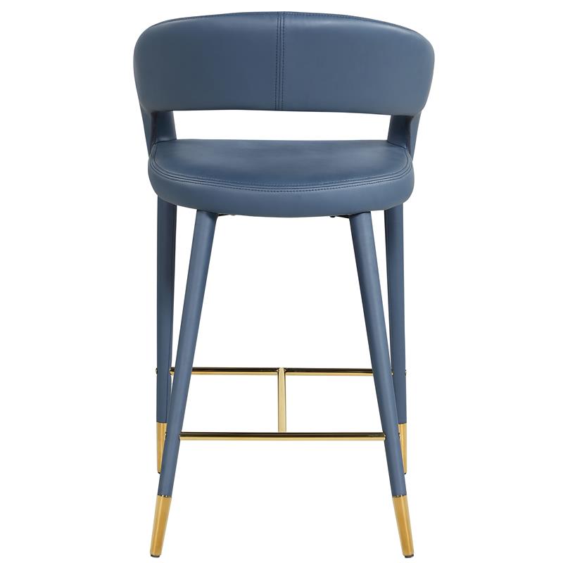 Meridian Furniture Destiny Navy Vegan Leather Stool