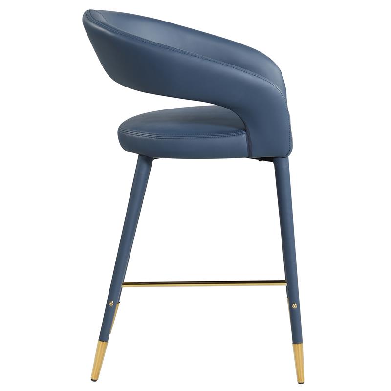 Meridian Furniture Destiny Navy Vegan Leather Stool