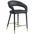 Meridian Furniture Destiny Black Vegan Leather Stool
