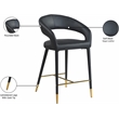 Meridian Furniture Destiny Black Vegan Leather Stool