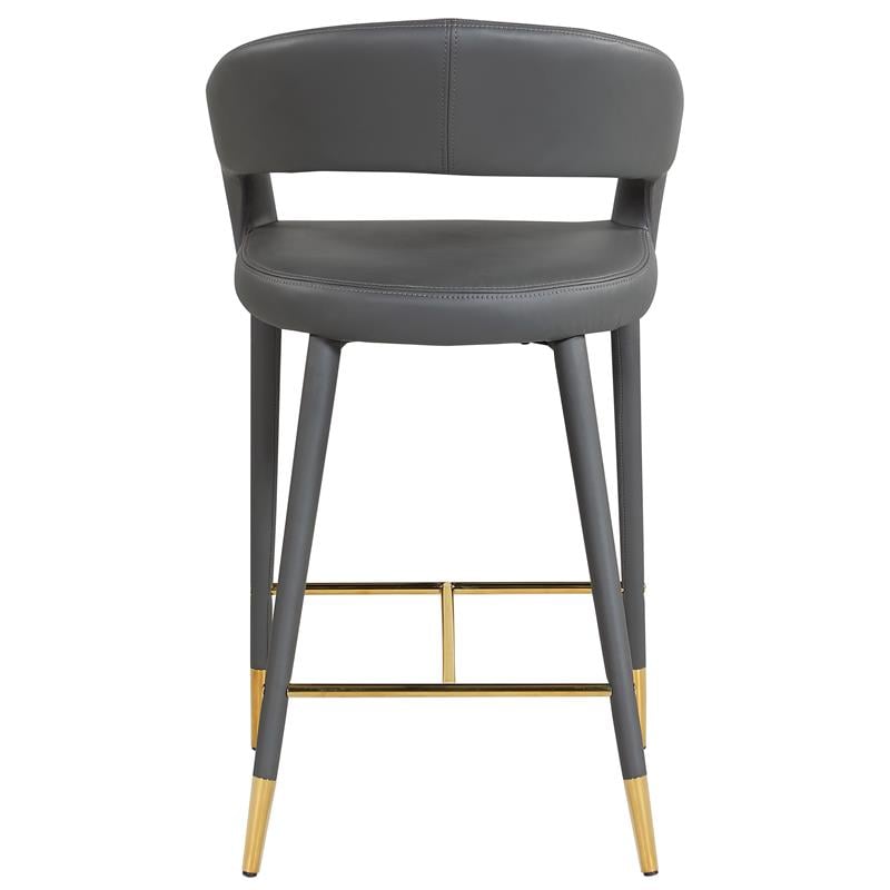 Meridian Furniture Destiny Grey Vegan Leather Stool