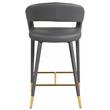 Meridian Furniture Destiny Grey Vegan Leather Stool