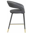 Meridian Furniture Destiny Grey Vegan Leather Stool