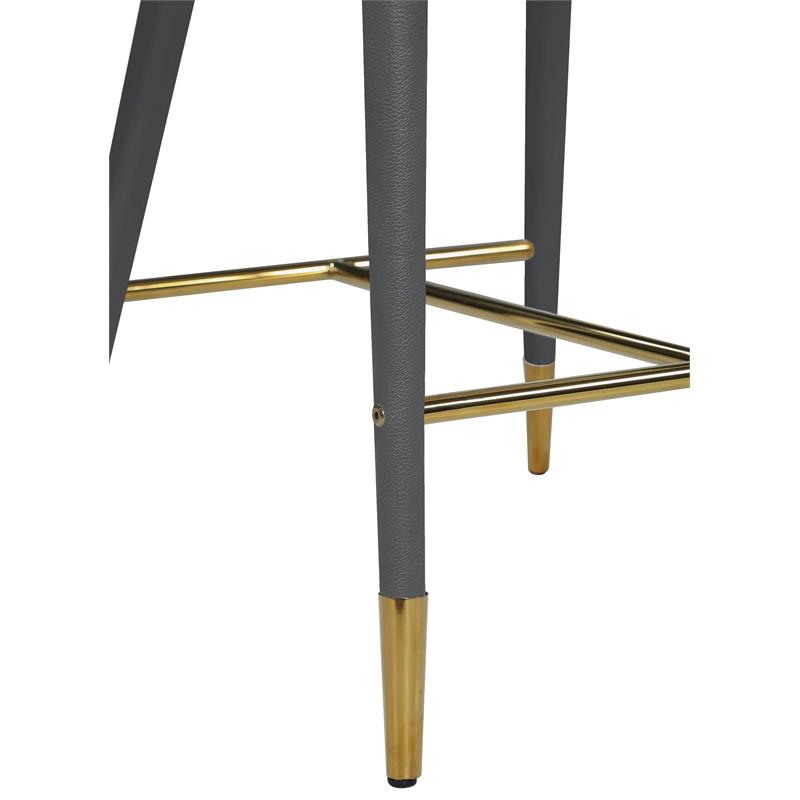 Meridian Furniture Destiny Grey Vegan Leather Stool