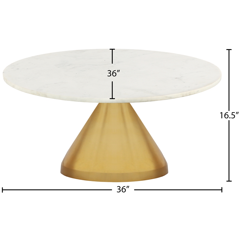 Meridian Furniture Emery White Marble Coffee Table
