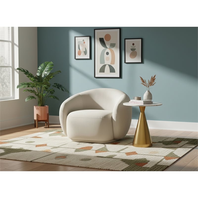 meridian furniture emery white marble end table