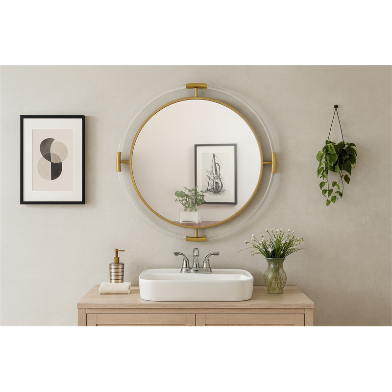 Meridian Furniture Ghost Gold Mirror