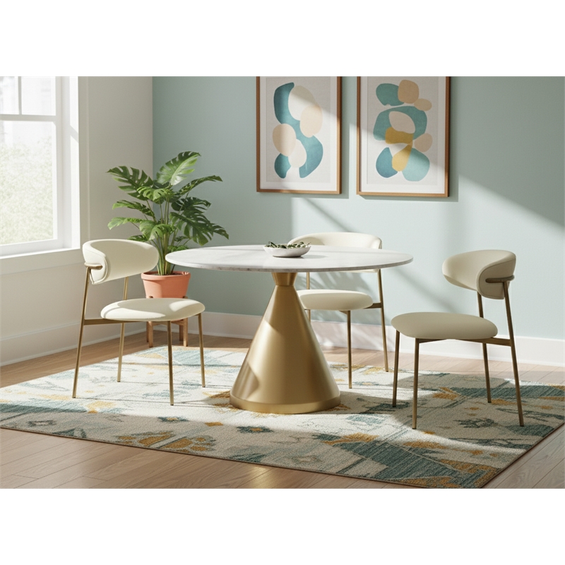 Meridian Furniture Emery White Marble Dining Table