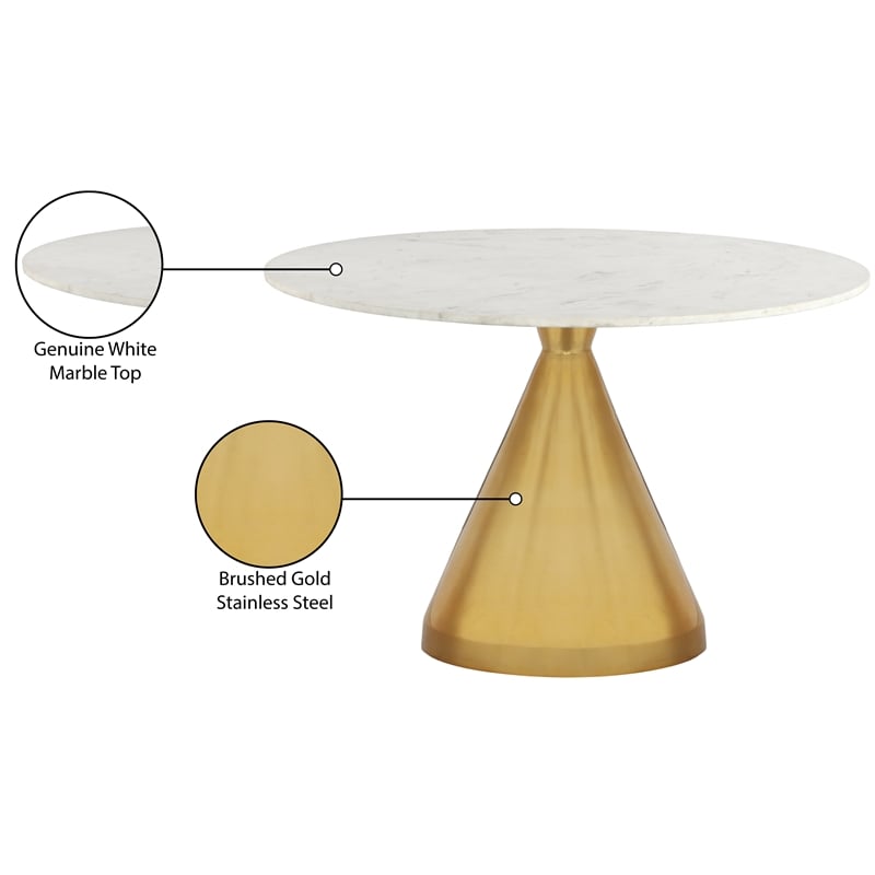Meridian Furniture Emery White Marble Dining Table