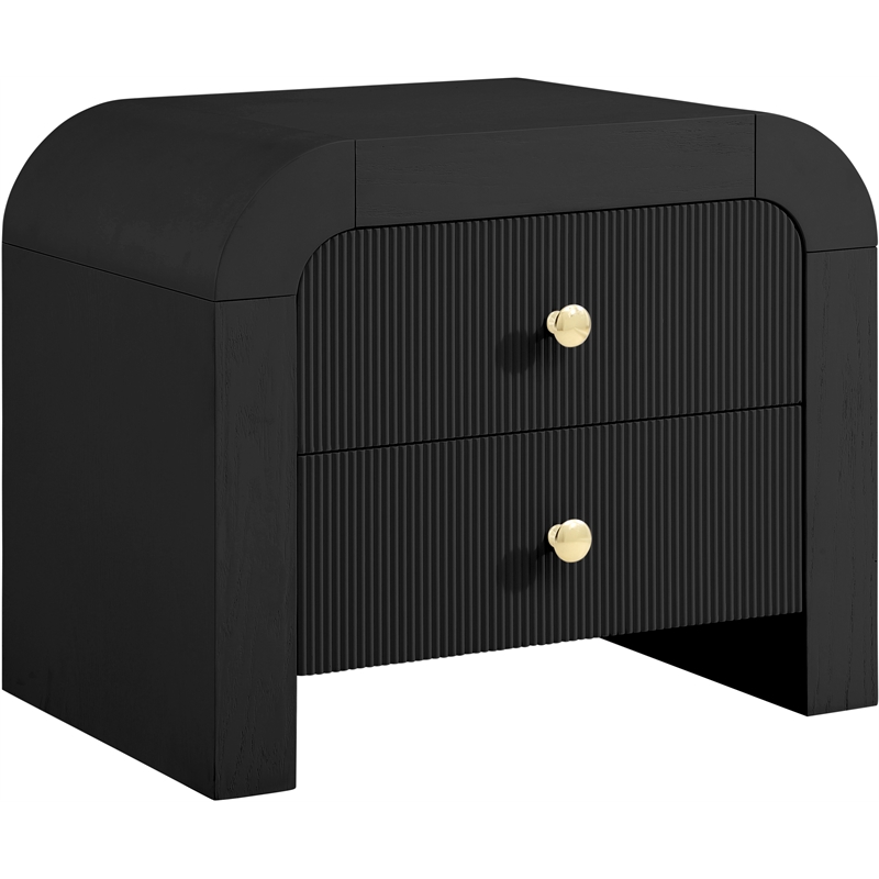 black curved nightstand