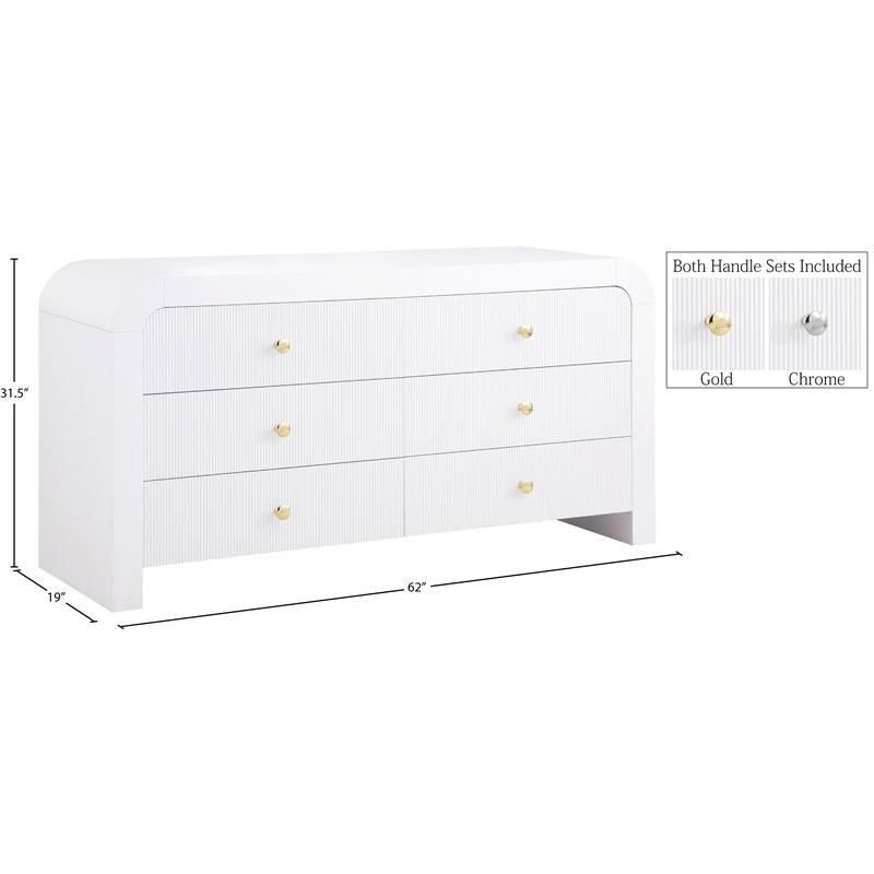 Meridian Furniture Artisto White Dresser