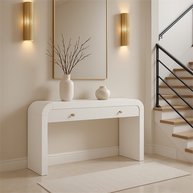 Meridian Furniture Artisto White Console Table