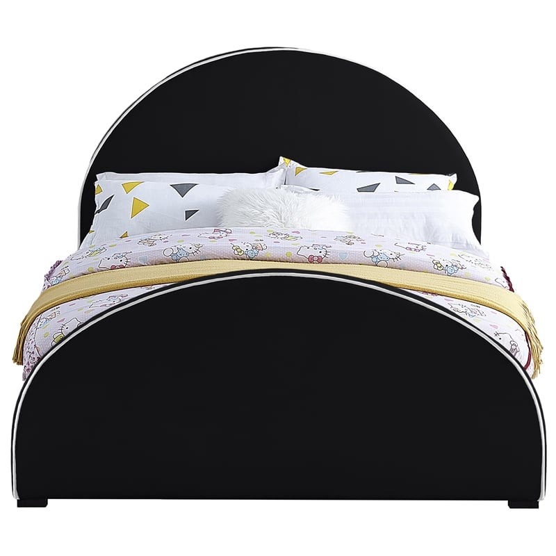 Meridian Furniture Brody Black Velvet Queen Bed