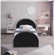 Meridian Furniture Brody Black Velvet Twin Bed