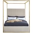 Meridian Furniture Jones Cream Velvet Queen Bed