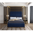 Meridian Furniture Jones Navy Velvet King Bed