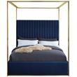 Meridian Furniture Jones Navy Velvet Queen Bed