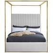 Meridian Furniture Jones White Vegan Leather Queen Bed