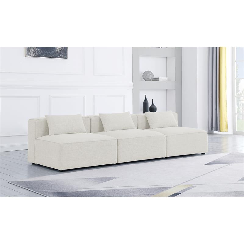 Meridian Furniture Cube Cream Durable Linen Modular Sofa
