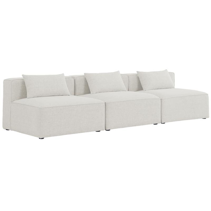 Meridian Furniture Cube Cream Durable Linen Modular Sofa