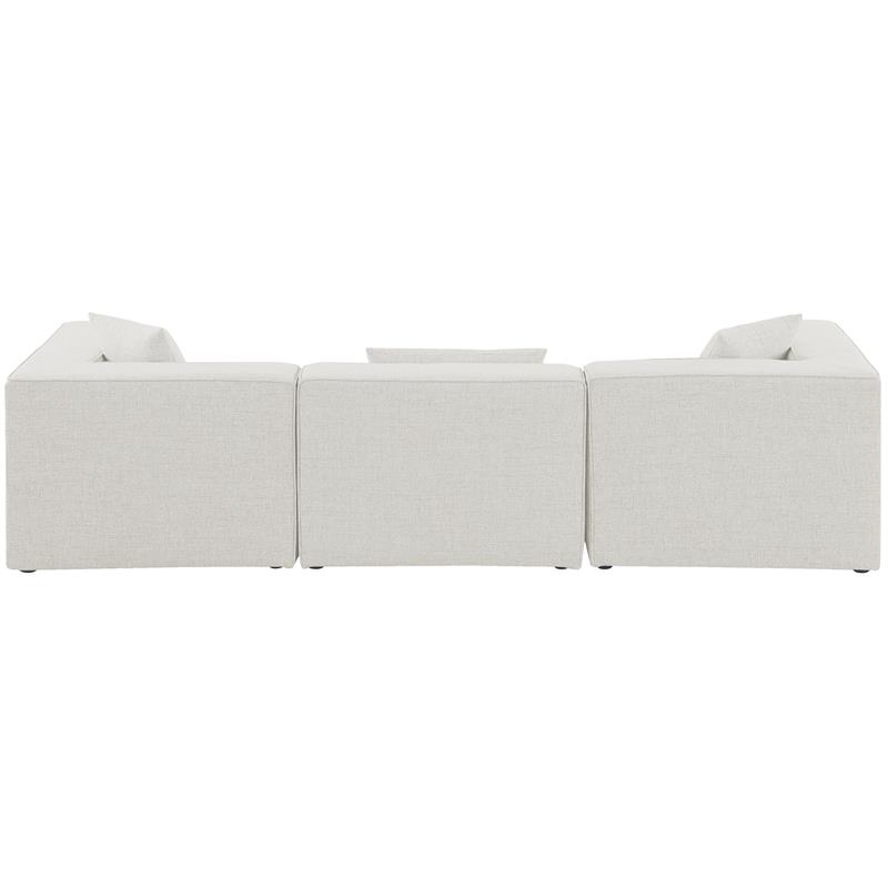 Meridian Furniture Cube Cream Durable Linen Modular Sofa