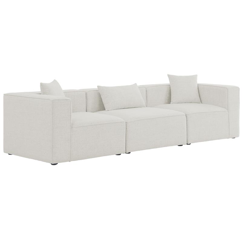 Meridian Furniture Cube Cream Durable Linen Modular Sofa