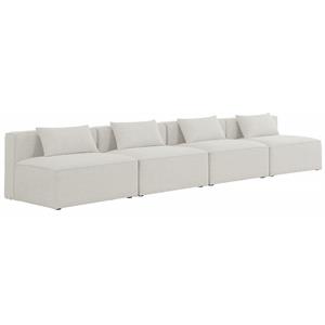 Meridian Furniture Cube Cream Durable Linen Modular Sofa