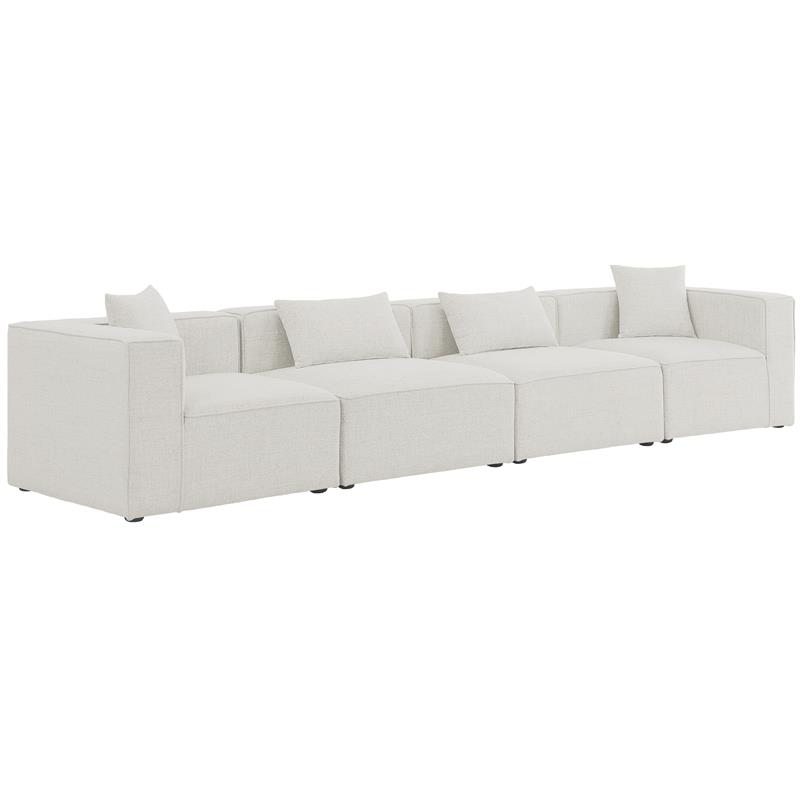 Meridian Furniture Cube Cream Durable Linen Modular Sofa
