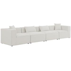Meridian Furniture Cube Cream Durable Linen Modular Sofa