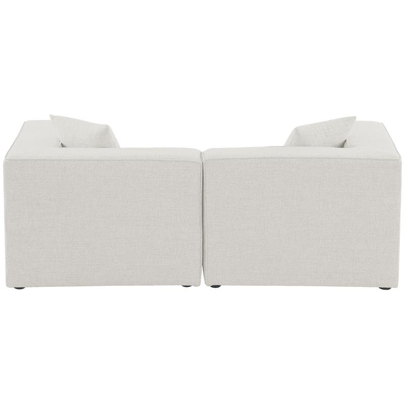 Meridian Furniture Cube Cream Durable Linen Modular Sofa