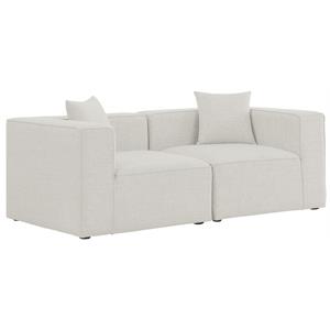 Meridian Furniture Cube Cream Durable Linen Modular Sofa